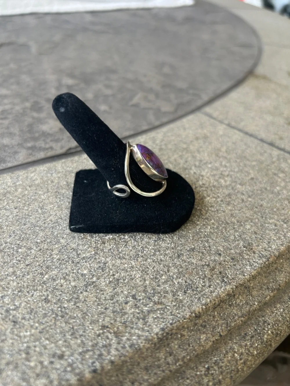 Arya 925 Sterling Silver Purple Mojave Copper Turquoise Marquise Ring Sz 7.5